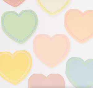 Pastel Heart Diecut Dinner Napkins