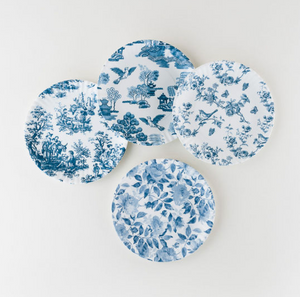 Pictorial Blue & White Melamine Plate