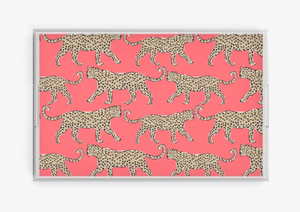 Coral Leopard Acrylic Tray