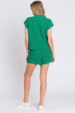 Sweater Knit Top & Short Set - Kelly Green