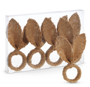 Box of Burlap Bunny Ear Napkin Rings