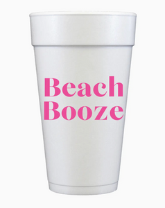 Beach Booze Pink Foam Cups - Summer