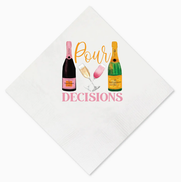 Pour Decisions Champagne Beverage Napkins