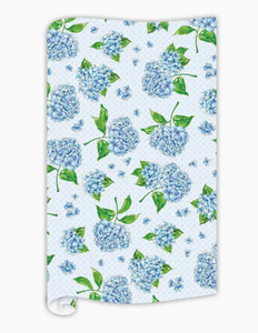 Handpainted Blue Hydrangeas Wrapping Paper