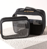 Ezra Set of 2 Clear Cosmetic Cases - Black