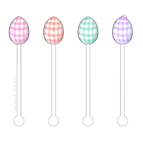 Ga Ga Over Gingham Eggs Acrylic Stir Sticks Combo