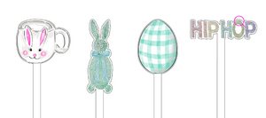 Hip Hop Bunny Acrylic Party Pick Sticks Combo