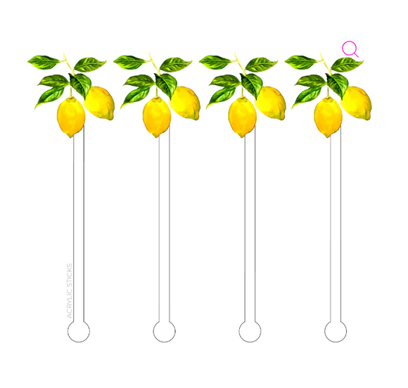 Lovely Lemons Acrylic Stir Sticks