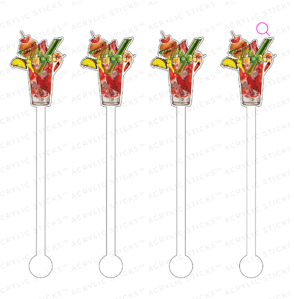 Bloody Mary Acrylic Stir Sticks