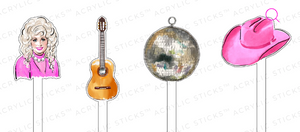 Disco Dolly Acrylic Party Pick Sticks Combo