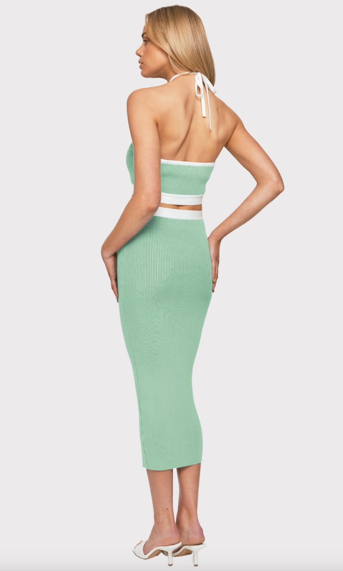 Ladies Exposed Waist Halter Daily Long Dress