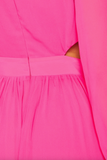 Hot Pink V-Neck Maxi Dress