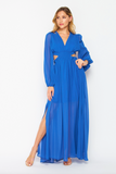 Royal Blue V-Neck Maxi Dress