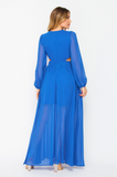 Royal Blue V-Neck Maxi Dress