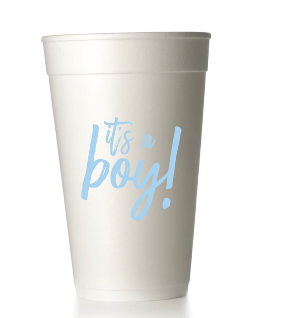 Its a Boy Styrofoam Cups