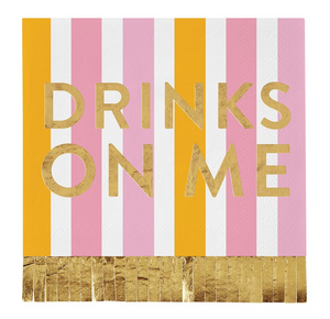 Drinks on Me Cabana Stripe Beverage Napkins