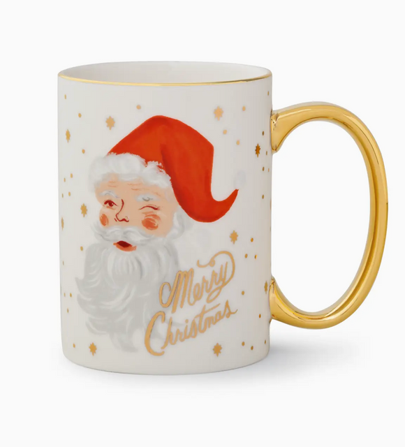 Winking Santa Claus Porcelain Mug