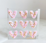 Hearts on Acrylic Block