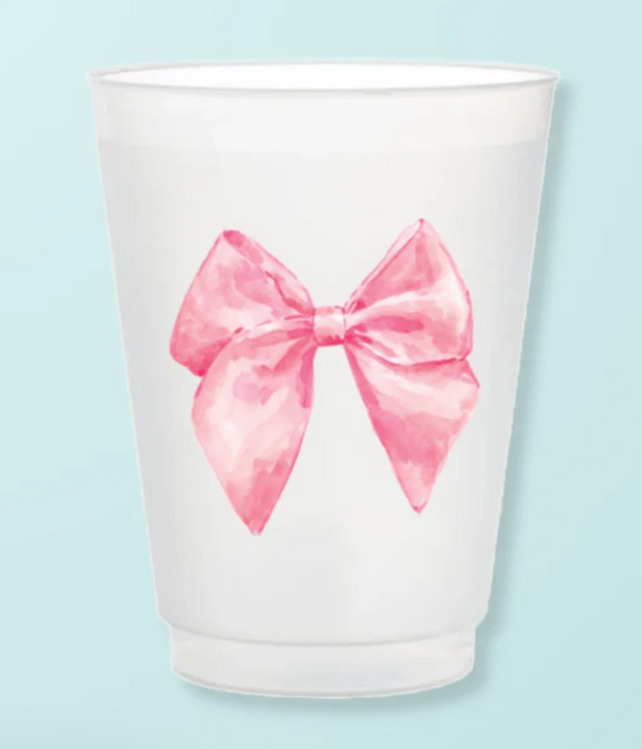 Pink Bow Shatterproof Cups