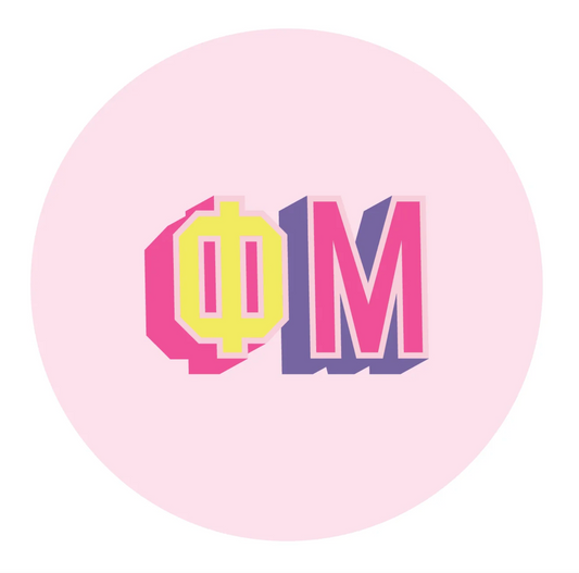 Sorority Block Letters Coaster - Phi Mu