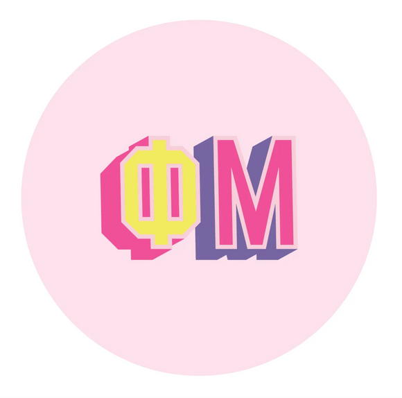 Sorority Block Letters Coaster - Phi Mu