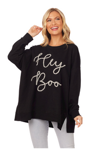 Hey Boo Halloween Sparkle Sweatshirt