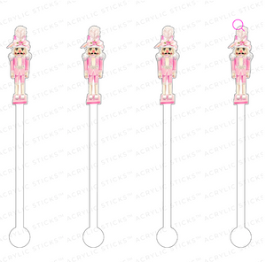 Haute Pink Holiday Nutcracker Acrylic Stir Sticks