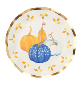 Harvest Blues Wavy Salad Plates