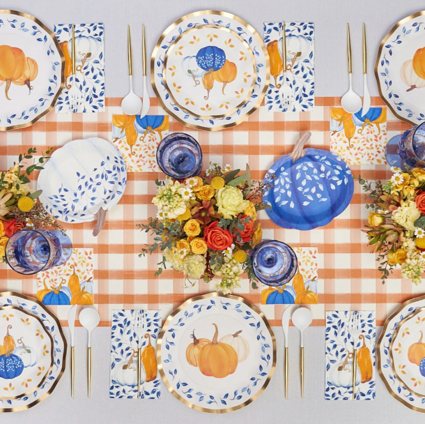 Harvest Blues Wavy Salad Plates