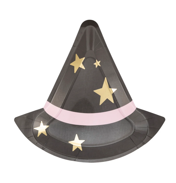 Witch's Hat Diecut Plates - Black