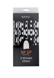 Ghosts and Checks Reusable Straws