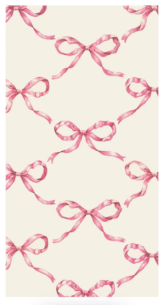 Pink Bow Lattice Guest Towels