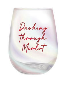 Dashing Through Merlot Wine Glass