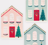 Christmas Festive House Diecut Plates