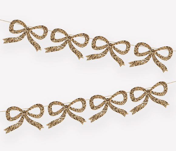 Gold Glitter Bow Garland