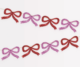 Red & Pink Glitter Bow Garland