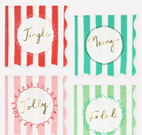 Christmas Striped Beverage Napkins