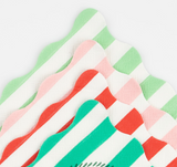 Christmas Striped Beverage Napkins