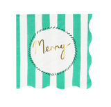 Christmas Striped Beverage Napkins