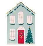 Christmas Festive House Diecut Plates