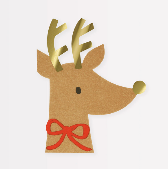 Reindeer w/ Red Bow Diecut Napkins