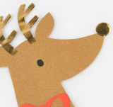 Reindeer w/ Red Bow Diecut Napkins