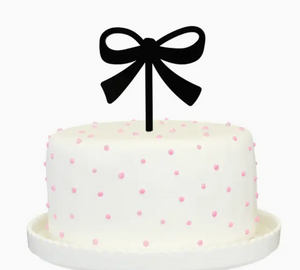 Bow Cake Topper - Black Acrylic