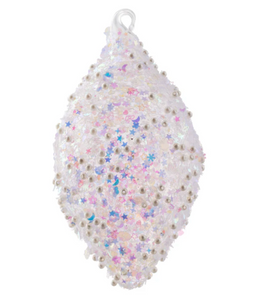 Iridescent Confetti Glass Teardrop Ornament