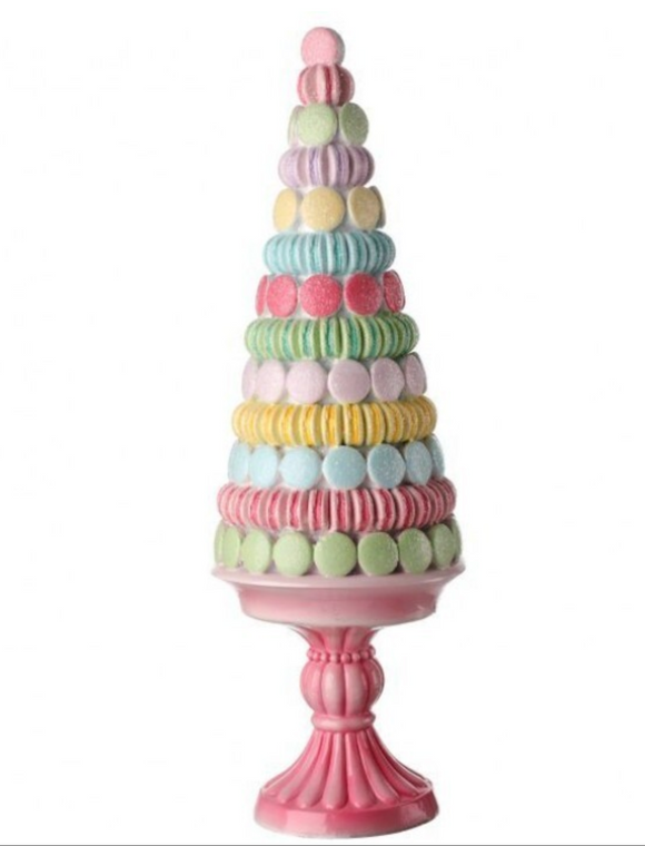 Resin Pastel Macaron Tree on Pedestal