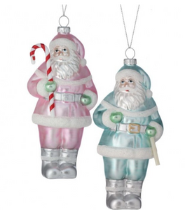 Glass Sprinkles Santa Ornament