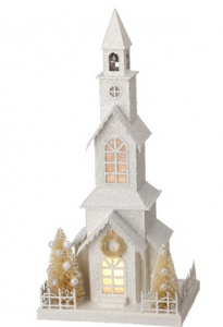 Cardboard Snowy Church