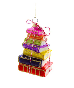 Stacked Bright Books Ornament