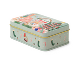 Christmas Printed Tin w/ Living Room Scene - Persimmon Chestnut