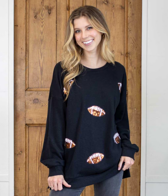 Football Queen Sequin Sweatshirt